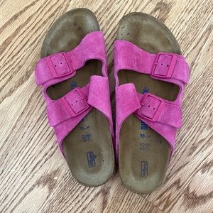 Dark pink Birkenstock sandals